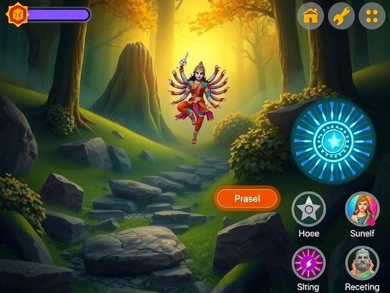 Mystic Durga S Adventure exploration scene in mystical forest